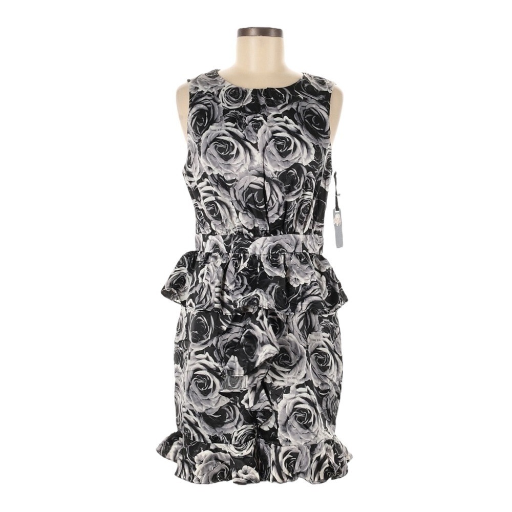 Kate Young Target Cocktail Dress 8 NWT Black Rose Floral Sheath Wedding Ruffle
